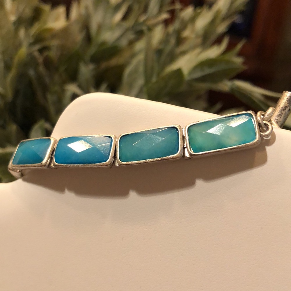 3 for $15 Kenneth Cole Silver and Turquoise bracelet - Picture 3 of 10